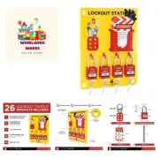 Lockout Tagout Station With LOTO Devices - Lock Out Tag Out Kit Board With 4 ...