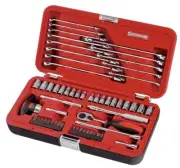 Sidchrome 57Pc 1/4'' Drive Socket & Spanner Set Metric/AF in BMC SCMT10810