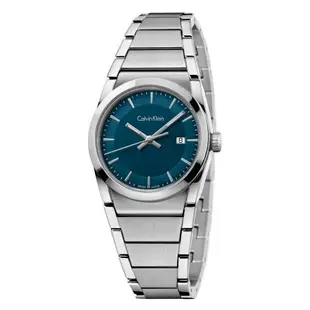 Calvin Klein CK 女 典雅藍綠面鋼帶腕錶(K6K3314L)