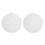 Plastic Mesh Canvas Sheet 17cm/ 6.7" White Round Blank Canvas, Pack of 2