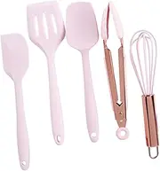 BUGUUYO Boys and Girls Baking Tool Set 5pcs Silicone Cooking Tools Spatulas Cutters Scrapers Tongs Whisk Great for Learning to Bake