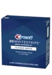 2 Pk Crest 3D Whitestrips CLASSIC WHITE 10 Treatments: 20 Strips,EXP:2025
