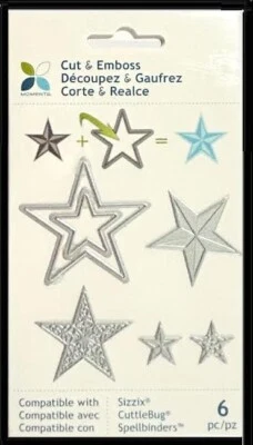 MOMENTA CUT & EMBOSS MIX & MATCH DIES ~NESTING STARS CODE 19983 -B14