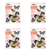 4PK Avenir Scratch Stickers Art & Craft Toys 17x23cm Butterfly Kids Kit 3y+