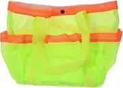 [NULYLU] Mesh Beach Tote Bag Spacious Storage for Swimwear Towels Accessories for Travel College Dorms Summer Outings Lightweight Practical Design Fluorescent