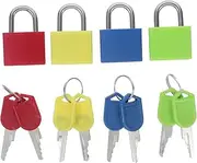 HAWILLOSCH 4pcs Mini Luggage Locks Travel Locks Keys for Suitcases Backpacks Boxes School Lockers Universal Fit Metal Compact Size