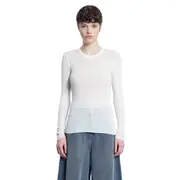 [JAMES PERSE] Cotton Cashmere Ribbed Long Sleeve Top White