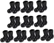 Abaodam 10 Pairs Mini Xmas Boots Lifelike Decorative Santa Claus Shoes Material for Mini House Decor Festive Ornamentation