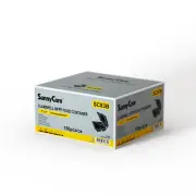 Sunnycare Clamshell MFPP Hinged Container Disposable 8X8, 3 COMPT, Black, 150ct