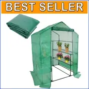 Waterproof Walk-In Greenhouse Replacement Cover with Roll-Up Zipper Door 56"x76"