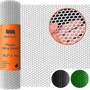 MAPORCH White Plastic Wire Mesh Fence 15.7IN x 10FT Roll - Ideal for Poultry, Dogs, Rabbit, Snake Barrier & Gardening - Durable Plastic Chicken Wire Mesh - Versatile Plastic Fencing & Netting Solution