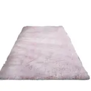 Catzon Soft Shaggy Area Rugs for Bedroom Non-slip Backing Tie Dye Carpet-Light Pink