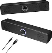 TEHAUX Desktop Soundbar with High Definition Stereo Sound Multi Functional Speaker System for Computers Mobile Phones Tablets Elegant Design Excellent Audio Experience