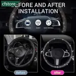 CFSTORE 七彩閃亮汽車水鑽方向盤套帶水晶鑽石汽車內飾配件汽車造型 D5O3