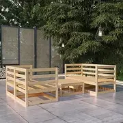 5 Piece Garden Lounge Set Solid Pinewood Patio Bar Sets