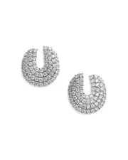 Self-Portrait Crystal Curved Earrings