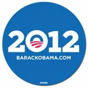 Barack Obama 2012 For President Blue Circle Round Magnet