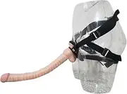 ZJPOJPH Strap-on dildo, 40 cm strap-on penis for women, removable silicone dildo with strong suction cup, butt plug, anal masturbator for men, couples, women(Flesh)