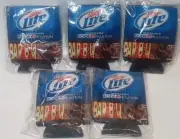 Lot of 5 Rodeo Houston BBQ Miller Lite Beer Can Cooler Coozie New Sealed