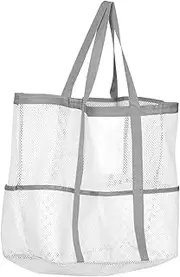 [GAROZATION] Large Mesh Beach Bag for Women Portable Tote Storage Bag with Zipper Pocket for Pool Gym and Travel Lightweight Durable Multi Purpose Design