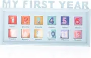 PERSELOSO Month Growth Photo Frame Modern Picture Holder for Milestones Durable Keepsake Frame Organize Memories for Boys and Design