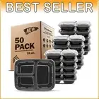 Versatile 24oz Meal Prep Containers - Microwave/Dishwasher Safe, 50-Pack
