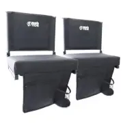 Wide Stadium Seat - Extra Thick Cushion, Great Back Support, 2 Black, 2 Pack