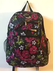 Hawaii Spirit Hawaiian Print Black/Pink School Backpack Hiking Travel Shopping02