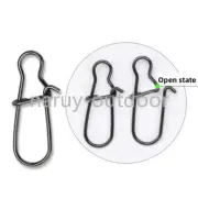 100PCS Fishing Snaps Fastlock Clips Lures Stainless Steel Barrel Swivels 000#-8#