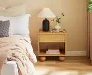 Orbie Wooden Bedside Table in Oak