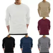 Classic Mens Long Sleeve Knitwear Sweatshirt with Half Turtleneck Style