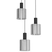 Eglo Gorosiba 3LT Vaporised Glass Chrome Pendant Light