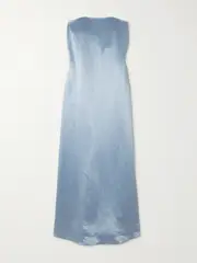 [Abadia] Abadia - Diana Strapless Hammered-satin Gown - Blue - medium medium Blue