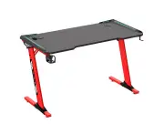 Odyssey8 Single Panel 1.2m Gaming Desk Office Table Desktop with LED Light & Effects - Red