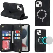Case for iPhone 14 Plus Case Wallet Leather[Support Magsafe Charging][Card