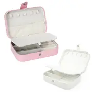 Portable Travel Jewellery Box Organizer Leather Ornaments Display Case Storage
