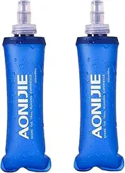 AONIJIE 2PCS Foldable TPU Hydration Water Bottle Soft Flask for Running Camping Hiking Bicycle (250ML-2PCS)