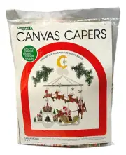 Leisure Arts Canvas Capers Santa Mobile Plastic Canvas Kit 19 inch Sealed 1983