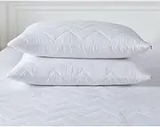 Gioia Casa Pillow Cover Protector - Waterproof Cotton Quilted Design with Zipper Closure - Soft, Hypoallergenic, Washable, Anti-Microbial Pillow Protectors - Pack of 2