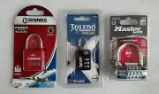 Master Lock 1523D Toledo travel Lock Brinks Lock (Lot of 3) Combination Padlock