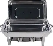 Generic Chafing Dishes for Buffet, Stainless Steel Chafing Dish Buffet Servers and Warmers Set with Folding Frame, Food Warmer for Parties, Banquets, and Events (Single Grid)
