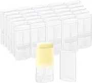 15ml/0.5oz 30 Pack Empty Lip Balm Tubes Plastic Deodorant Containers Travel Refillable Deodorant Tubes Lipstick Tube For DIY Lip Balm Deodorant