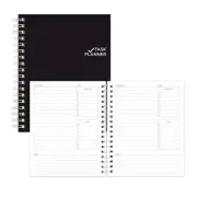 2022, Undated Task Planner, Duvet Laminated Cover, Black, 9.25" x 7.25", 270 ...