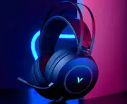RAPOO VH160 Gaming Headset 7.1 Surround Sound Stereo Headphone USB Microphone Breathing RGB LED Lightweight, PC Gaming VH160