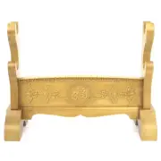 Wood Samurai Sword Holder Stand Tai Chi Sword Katana Tanto Rack 福 Carved 2 Tier