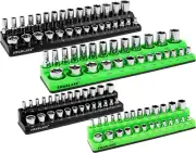 Magnetic Socket Organizer Set, 4PCS Socket Holder Set Includes 1/4", 3/8" Drive