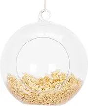 Parrot Nest, Parrot Hammock Bed, Bite-Resistant Round Hut for Canary with Wood Chips Washable Transparent Breeding Bed