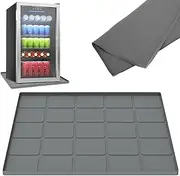Mini Fridge Silicone Mat with Raised Edge, 23.6'' Refrigerator Floor Protector Mat, Under Small Fridge Mat, Mini Refrigerator Freezer Protect from Appliance Leaks Water Spills Absorbent (Grey)