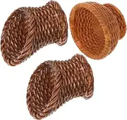 TOYANDONA Dollhouse Miniature Furniture Woven Basket Chair Set Lifelike Mini Basket for Tiny Homes Office Decor