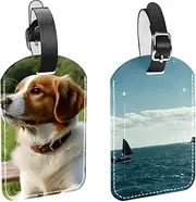 [CWAGFEQZ] 2-Pc Luggage Tags for Suitcases,Travel Tags for Luggage,Ship Boat Lighthouse